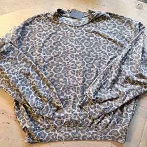 Leopard-Print Crewneck Sweater